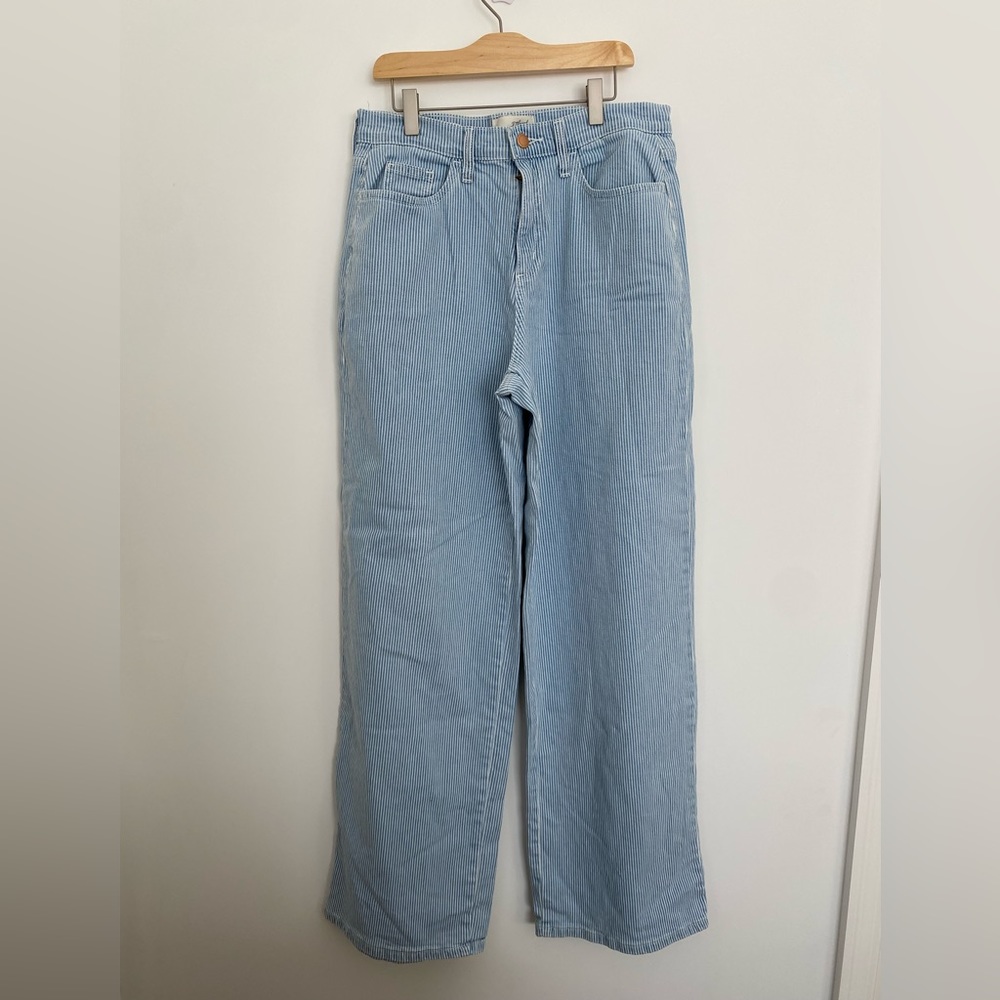 Universal thread relaxed wide leg railroad stripe pants